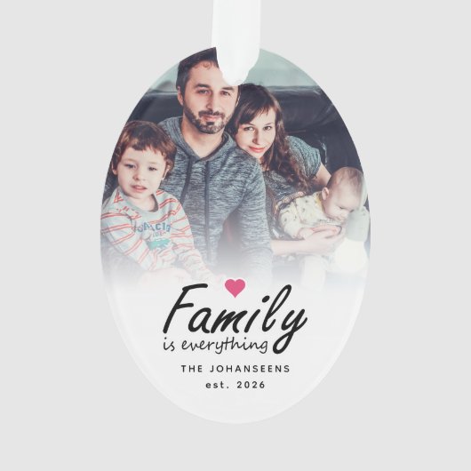 Script Family is Everything Modern Custom 2 Photo Ornament (Rückseite)