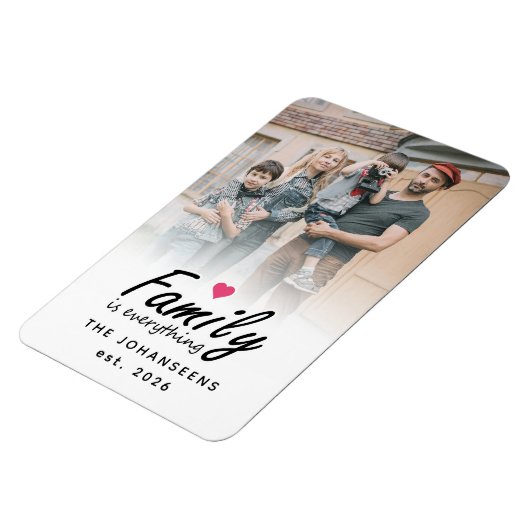 Script Family is Everything Modern Custom Photo Magnet (Linke Seite)
