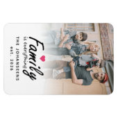 Script Family is Everything Modern Custom Photo Magnet (Horizontal)