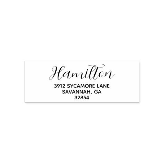 Script Family Name & Simple Address Permastempel (Design)