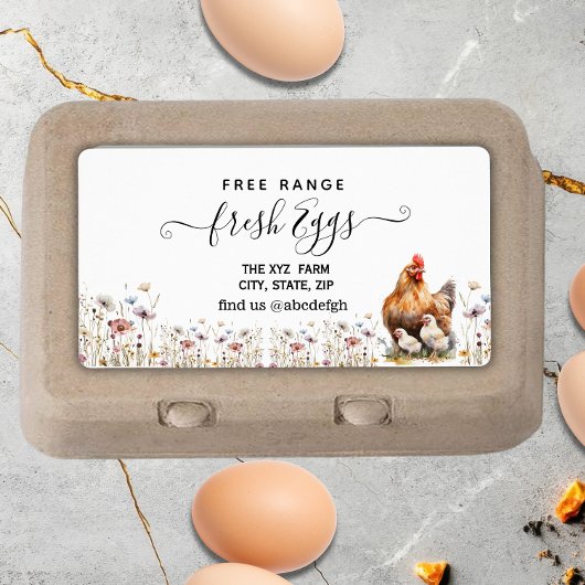 Script Farmhouse Watercolor Egg Carton