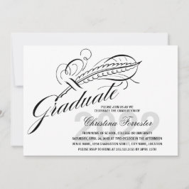 Script Feather Quill Abschluss Einladung