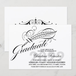 Script Feather Quill Abschluss Einladung