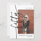 Script Fifty 4 Photo Collage 50th Birthday Einladung (Vorderseite)