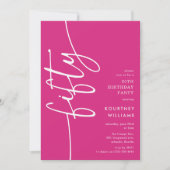 Script Fifty' 50. Geburtstag Einladung (Vorderseite)