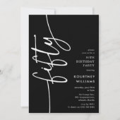 Script Fifty' 50. Geburtstag Einladung (Vorderseite)
