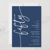 Script Fifty 50. Geburtstag Einladung (Vorderseite)
