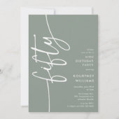 Script Fifty' 50. Geburtstag Einladung (Vorderseite)