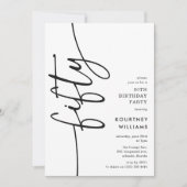 Script Fifty' 50. Geburtstag Einladung (Vorderseite)