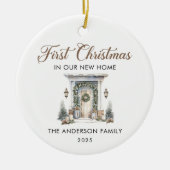 Script First Christmas At Our New Home Keramik Ornament (Vorne)