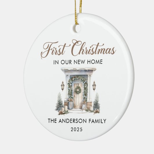  Script First Christmas At Our New Home Keramik Ornament (Links)