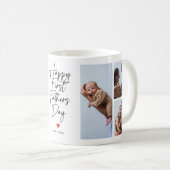 Script First Father's Day Photo Collage Gift Kaffeetasse (VorderseiteRechts)