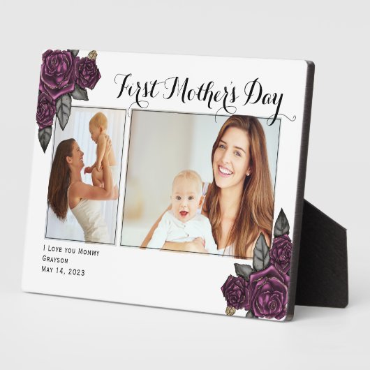 Script First Mother's Day Foto Fotoplatte (Seite)