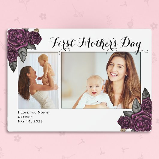 Script First Mother's Day Foto Fotoplatte