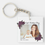 Script First Mother's Day Foto Schlüsselanhänger (Vorderseite)
