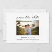 Script Floral Wedding Flat Save the Date Card (Vorderseite)
