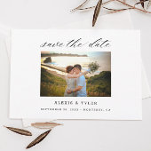Script Floral Wedding Flat Save the Date Card