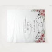 Script Floral Wedding Foto Booth Hintergrund Wandteppich (Vorderseite (Horizontal))