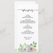 Script Floral Wedding Menükarte (Vorne/Hinten)