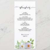 Script Floral Wedding Menükarte (Vorderseite)