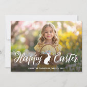 Script Font With Bunny Motif Easter Photo Template Karte (Vorderseite)