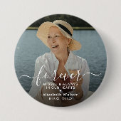 Script Forever Missed' Photo Memorial  Button (Vorderseite)
