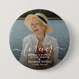 Script Forever Missed' Photo Memorial  Button