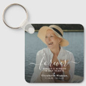 Script Forever Missed' Photo Memorial  Schlüsselanhänger (Vorderseite)