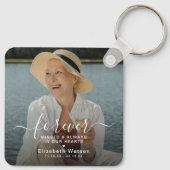 Script Forever Missed' Photo Memorial  Schlüsselanhänger (Rückseite)