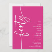 Script Forty' 40. Geburtstag Einladung (Vorderseite)