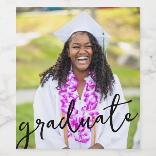 Script-Foto-Abschluss-Weinetikett Weinetikett (Einzelnes Label)