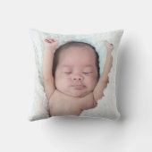 Script Foto Baby Birth Stats Ankündigung Kissen (Rückseite)