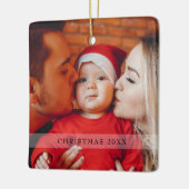 Script Foto Baby's First Christmas Snowflakes Keramikornament (Links)