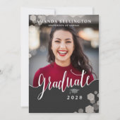 Script-Foto-Graduierungspartei Einladung (Vorderseite)