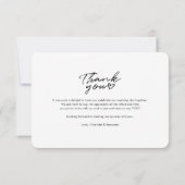 Script-Foto handgeschriebene Hochzeit Dankeschön-K Mitteilungskarte (Rückseite)