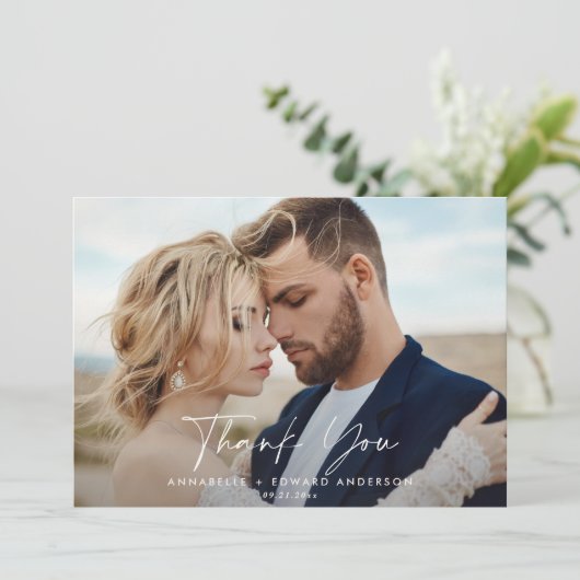 Script Foto Hochzeit danke teracotta modernen (Stehend Vorderseite)