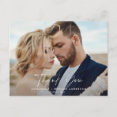 Script Foto Hochzeit danke teracotta Postkarte (Vorderseite)