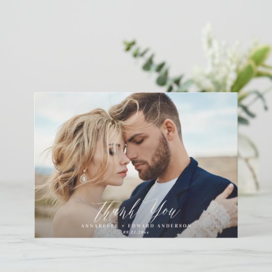 Script Foto Hochzeit danke Zitrus botanisch (Stehend Vorderseite)