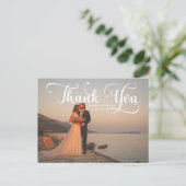 Script Foto Hochzeit Vielen Dank Postcard Postkarte (Stehend Vorderseite)