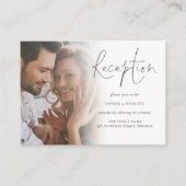 Script-Foto QR-Code Hochzeitsempfang Begleitkarte (Vorderseite)