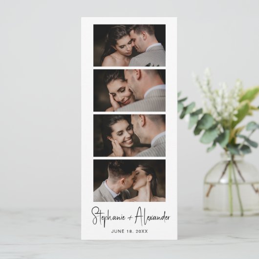 Script-Foto-Stand-Lesezeichen Hochzeit Speichern S Save The Date (Stehend Vorderseite)