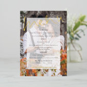 Script Foto Tint Wedding Real Foil Menu Card Folieneinladung (Stehend vorne)