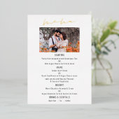 Script-Foto Wedding Luxury Real Foil Menu Card Folieneinladung (Stehend vorne)