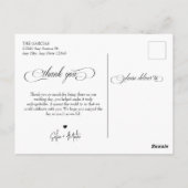 Script Foto Wedding Vielen Dank Postkarte (Rückseite)