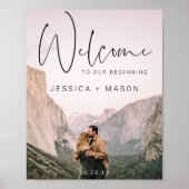 Script Foto Wedding Welcome Sign Poster (Vorne)