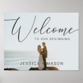 Script Foto Wedding Welcome Sign Poster (Vorne)