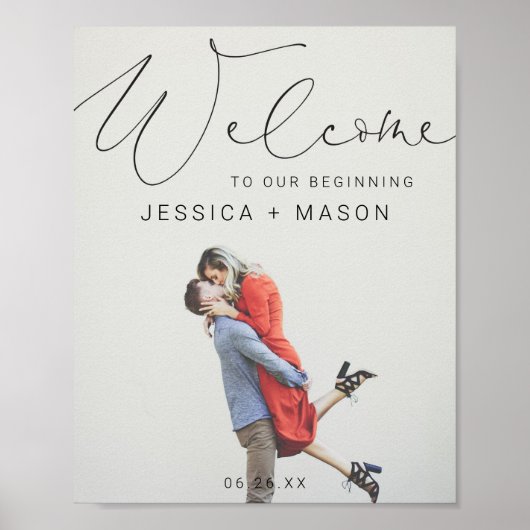 Script Foto Wedding Welcome Sign Poster (Vorne)