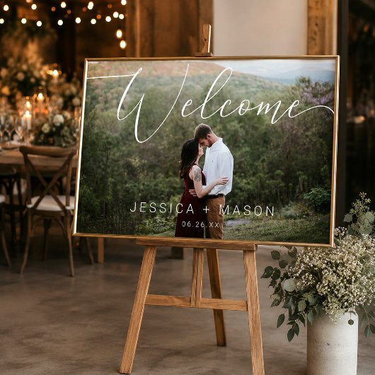 Script Foto Wedding Welcome Sign Poster