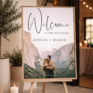 Script Foto Wedding Welcome Sign Poster