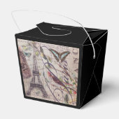 Script Französisch Land Schmetterling Paris Eiffel Geschenkschachtel (Rückseite)